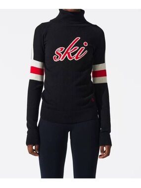 NEW PERFECT MOMENT neve wool sweater in black Wool Ski Logo